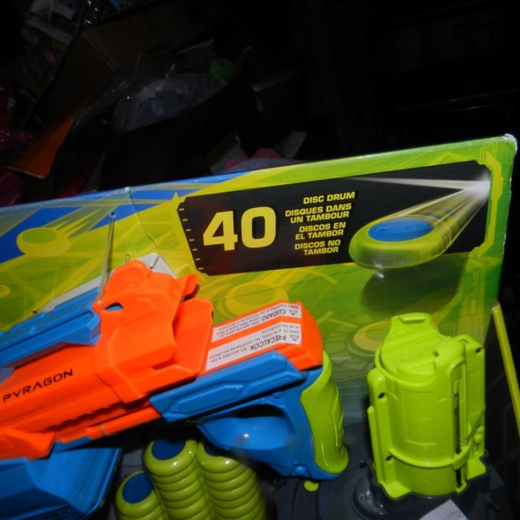 NERF Vortex Pyragon and 40 Disc Drum Blaster set Sealed   NEW - Picture 5 of 15